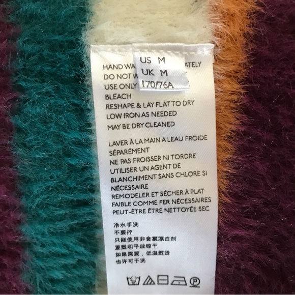 Free People Ciara Fuzzy Striped Sweater Mini Size M - Picture 5 of 8